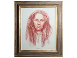 Silvestro Pistolesi, Girl's face, sanguine chalk pencil on paper