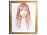Silvestro Pistolesi, Woman's face, sanguine chalk pencil on paper