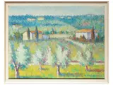 Dino Migliorini, Tuscan countryside, oil on hardboard