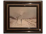 Gino Romiti, Sacred scene in landscape, oil on panel