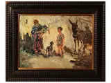 Cesare Ciani, Pastoral scene with animals, oil on canvas