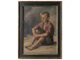 Portrait of a boy by David Abraham Bueno de Mesquita, oil on canvas, offered Dec 2024