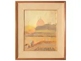 View of Florence by Valentino Ghiglia, oil on cardboard, offered Dec 2024