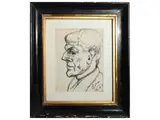 Ottone Rosai, Portrait of a man in profile 1953, charcoal on paper