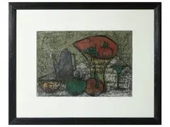 Still life from the sixties by Marcello Fantoni, mixed media on paper, offered Dec 2024