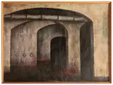 Bruno Pecchioli, Slaughterhouse 1965, oil on canvas