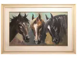 Michele Ortino, Horses 1970, oil on canvas