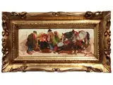 Basso Ragni, Horse and figures, oil on hardboard