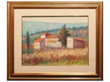 Dino Migliorini, Landscape, oil on hardboard