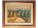 Dino Migliorini, Landscape, oil on hardboard