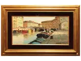 Renzo Martini, Old Livorno, oil on hardboard