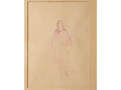 Female figure by Renato Natali, pencil on paper, offered Dec 2024