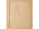 Renato Natali, Two female figures, pencil on paper