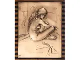 Female nude by Pietro Annigoni, bas-relief silver panel, offered Nov 2024