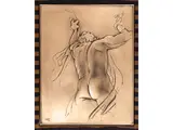 Male nude - Female nude by Pietro Annigoni, two bas-relief silver panels, offered Nov 2024