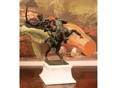 Bronze group by Marcello Tommasi, on a white marble base, offered Nov 2024