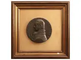 Mario Parri, Portrait of Pietro Annigoni, circular bronze bas-relief