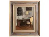 Rossella Segreto Annigoni, Corner of the room with small desk and works by Maestro Pietro Annigoni, oil on canvas