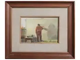 Romano Stefanelli, Annigoni painting at the Garibaldino in Viareggio 1961