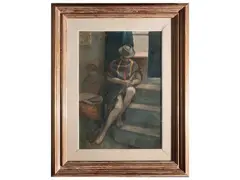 Antonio Ciccone, Composition with character 1958, oil on canvas