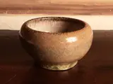 Marcello Fantoni, Small glazed terracotta vase, painted in earth tones