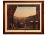 Romano Stefanelli, Muse and landscape painter, lithograph