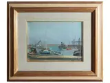 Luigi Falai, Porto Torres 1970, oil on canvas cardboard