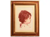 Antonio Cerra, Portrait of a child 1984, sanguine pencil on cardboard