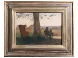 Fernando Bernardini, Portrait of Pierto Annigoni at the easel, oil on canvas cardboard