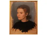 Xavier Bueno, Portrait of a young girl, Oil sketch on canvas cardboard