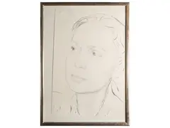 Antonio Ciccone, Portrait of Rossella Segreto Annigoni 2003, charcoal on paper