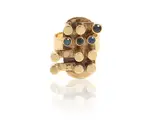 Alberto Giorgi, 'Arte Cinetica. Opera 545' 1970-1975 ring in yellow gold and sapphires, size