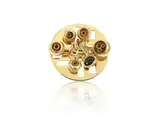 Alberto Giorgi, 'Ricerca formale. Opera 44' 1970-1975 yellow gold brooch with sapphire, diameter