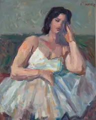 Emilio Notte, La ballerina, Oil on panel