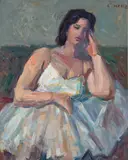 Emilio Notte, La ballerina, Oil on panel