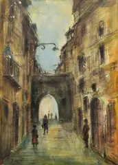 Michele Cascella, Ortona, 1950, Mixed media on paper