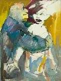Mino Maccari, La coppia, Oil on canvas