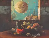 Milić di Mačva, La finestra nostalgica, 1972, Mixed media on board
