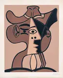 Pablo Picasso, Grande Tete De Femme Au Chapeau, 1962, Linoleum cut printed in colours on Arches wove paper