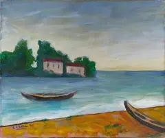 Carlo Carrà, Marina, 1961, Oil on canvas