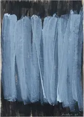 Toti Scialoja, Astrazione in verticale ed ombre in viola, 1978, Vinyl paint on cardboard
