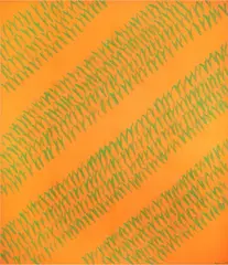 Carla Accardi, Arancioverde, 1972, Painting on fabric (sheet)