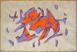 Giulio Turcato, Senza titolo, Tempera on Chinese paper