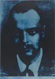 Bruno Di Bello, Ritratto di Paul Klee, 1969, Photographic canvas/blue toning in plexiglass case