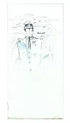 Hugo Pratt, Corto maltese, 1993, Marker on glass panel applied on a second glass panel
