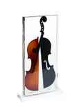 Arman, Dans Du Feu, 1997, Sliced violin and burnt wood embedded in polyester resin