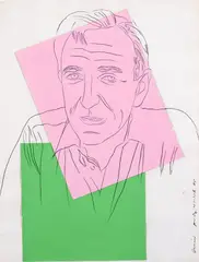 Andy Warhol, Lucio, 1985, Collage and charcoal on paper
