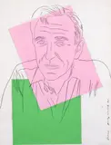 Andy Warhol, Lucio, 1985, Collage and charcoal on paper