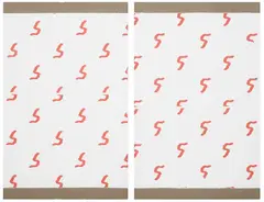 Matt Sheridan Smith, Broken pattern (cyclist), 2013, Diptych of mixed media and collage of paper on canvas