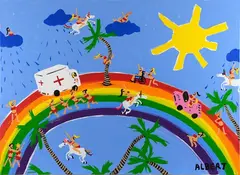Albert Willem, Grandpa in heaven, 2024, Acrylic on canvas